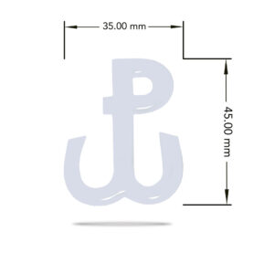 3D Epoxy Sticker Polska Walcząca (Fighting Poland) white color made of soft and flexible epoxy material