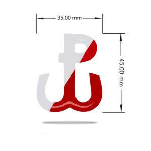 3D Epoxy Sticker Polska Walcząca (Fighting Poland) white-red color made of soft and flexible epoxy material