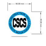 UV Transfer Sticker for acquired qualification CSCS black-blue color suitable for a person who has been trained and qualified to work on construction sites under the CSCS system