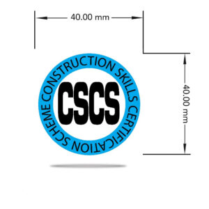 UV Transfer Sticker for acquired qualification CSCS black-blue color suitable for a person who has been trained and qualified to work on construction sites under the CSCS system