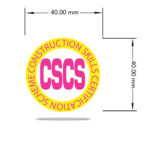 UV Transfer Sticker for acquired qualification CSCS pink-yellow color suitable for a person who has been trained and qualified to work on construction sites under the CSCS system