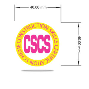 UV Transfer Sticker for acquired qualification CSCS pink-yellow color suitable for a person who has been trained and qualified to work on construction sites under the CSCS system