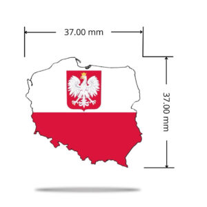 Polish National Flag UV Transfer Sticker with high quality resolution and with a 100% waterproof and sun-resistant base