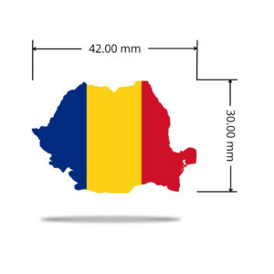 Romanian National Flag UV Transfer Sticker with high quality resolution and with a 100% waterproof and sun-resistant base