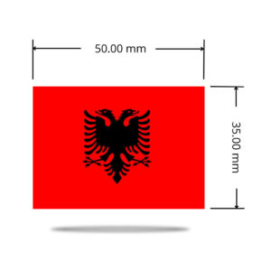 Albania National Flag UV Transfer Sticker with high quality resolution and with a 100% waterproof and sun-resistant base