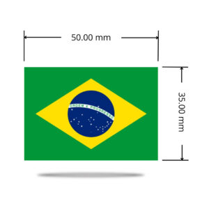 Brazil National Flag UV Transfer Sticker with high quality resolution and with a 100% waterproof and sun-resistant base
