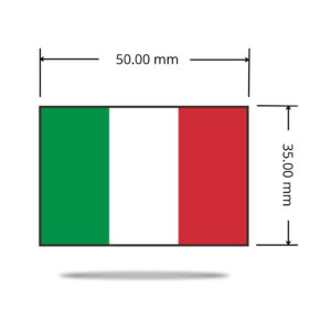 Italy National Flag UV Transfer Sticker with high quality resolution and with a 100% waterproof and sun-resistant base