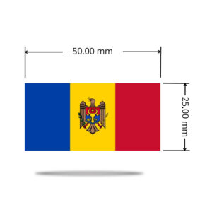 Moldova National Flag UV Transfer Sticker with high quality resolution and with a 100% waterproof and sun-resistant base